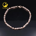 Starsgem Fine Jewelry 14K Rose Gold 4*2 baguette  Synthetic Moissanite Tennis Bracelet Mossinate Diamond Chain Charm Bracelet