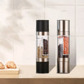 2-in-1 Black Manual Double Ended Plastic Salt and Pepper Grinder Black Pepper Food Mills Bottle