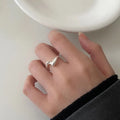 Minimalist Two Tone Open Adjustable Ring Set Fashion Girls Ring Set 925 Sterling Silver Set of Rings for Girls