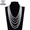 Tennis Chain Hip Hop Necklace Jewelry Alloy Zircon-inlaid Row 4mm 5mm 6mm Diamond Tennis Necklace