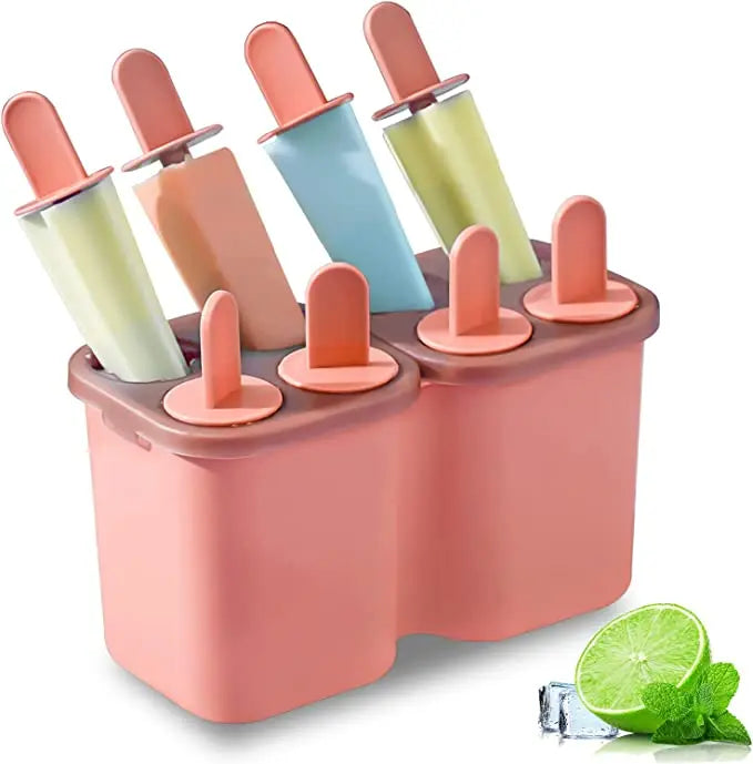 Top Seller Summer Partner Popsicles Molds 8 Piece Ice Mold Reusable Easy Release Ice Cream Mold for Kids and Adult