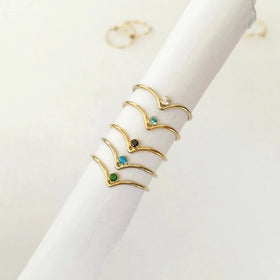 Real 14k Gold Filled 2mm AAA Zircon v Shaped Rings for Party Gift Non Tarnish Jewelry Women Wedding Finger Rings