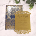 Premium DIY Craft Wedding Birthday Invitation Cards Black Foil Printed Laser Cut Gold Mirror Acrylic Creative Paper Envelopes