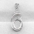 Sterling Silver 8*10mm Semi Mount Pendant Empty Support Blank Claws Setting S925 Base Holder Without Center Stone Inlay for DIY