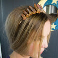 HZ High Wholesale Factory Crystal Hair Band_ Pure Handmade Coffee Color Flat Branch Hair Ornament