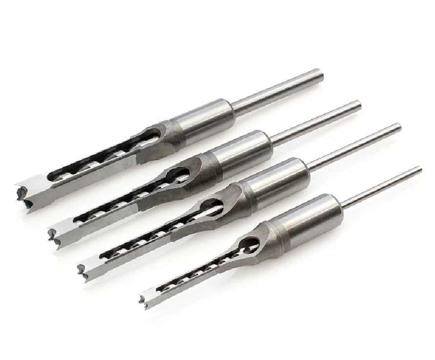 4PCS/SET Woodworking Tools Square Drill Bit Square Hole Drill Center Woodwokring Hole Opener Drill Bit