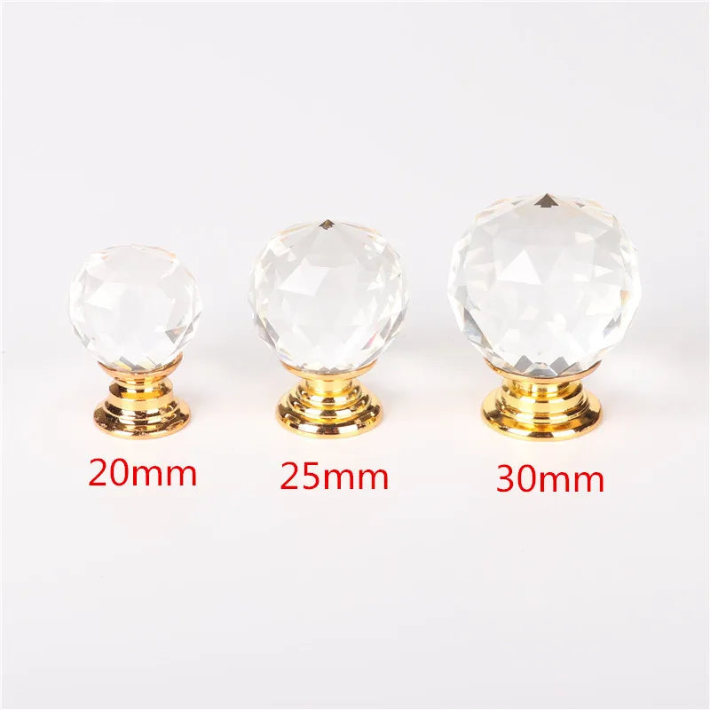 40mm Prism Transparent Inlaid Diamond   Modern Kitchen Dresser Furniture Handle