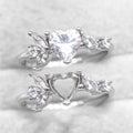 Sterling Silver 6*6mm Semi Mount Heart Shape Ring Empty Frame Blank Claws Setting S925 Base Without Center Stone for DIY Inlay