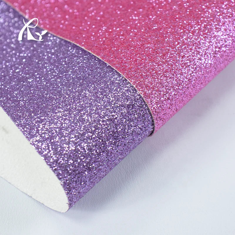 Chunky Glitter Fabric Synthetic Leather Fine Shiny Sheet PU Leather Sparkle Glitter Faux Leather for Bags Shoes Notebook