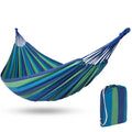 Double Hammock Portable Folding Parachute Camping Hammock Swings Cotton Canvas Colorful Striped Hammock for Outdoor Travel