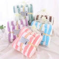 Free Samples Soft Coral Fleece Bath Towel Set Microfiber with Solid Color Woven Technique for Bathroom or Gift
