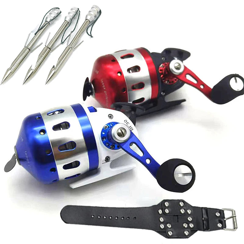 Fishing Reels for Slingshot Shooting Speed Ratio 3.6:1 BL35 Fishing Wheel Fish Dart Closed Metal Coil Outdoor Hunting