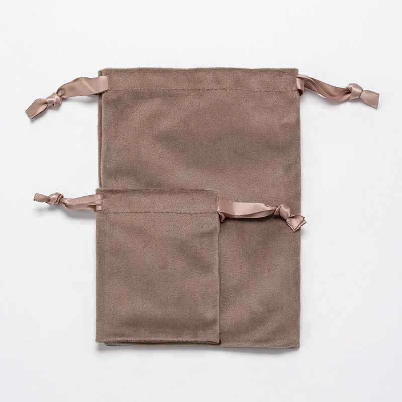 New Design Promotional Recyclable Craft Small Luxury Velvet Jewelry Drawstring Pouch Packing Bag with Logo