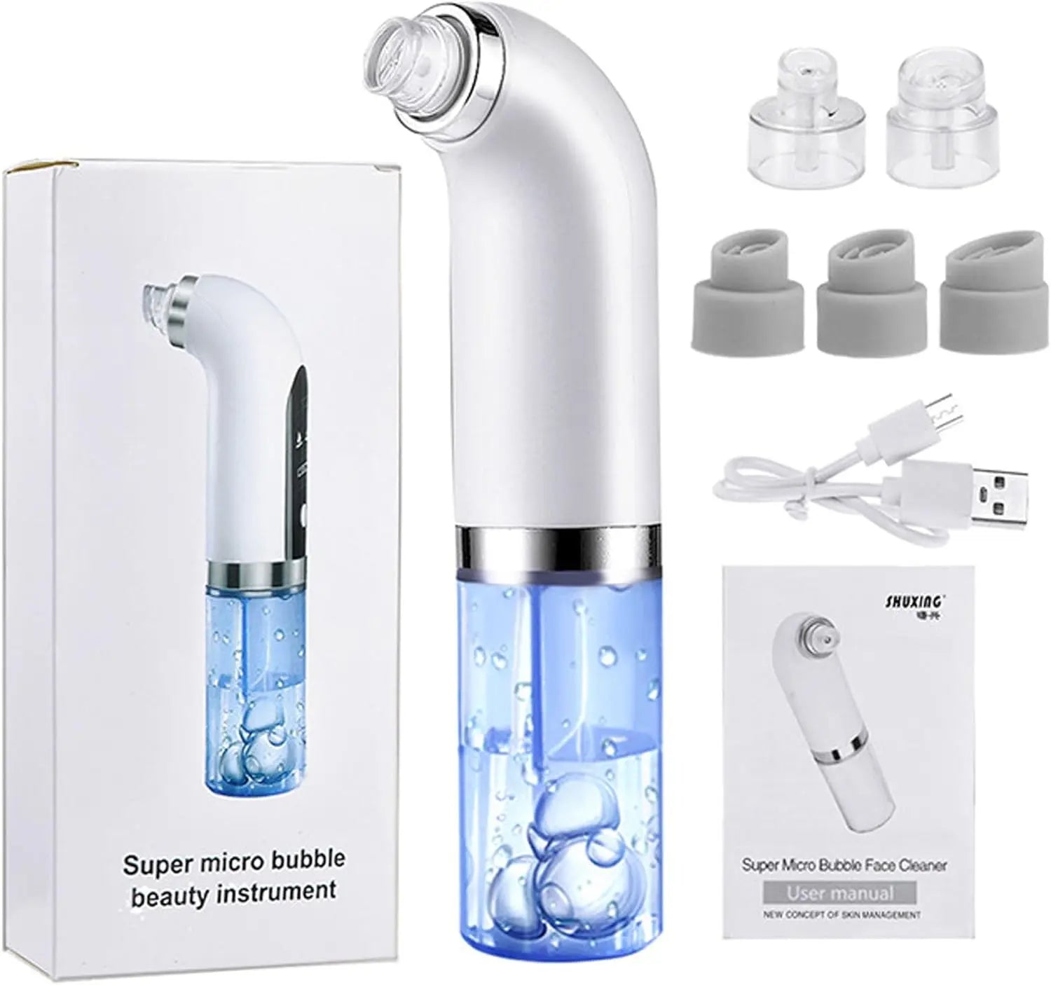 Professional Portable 5 in 1 Electric Small Bubble Blackhead Remover Deep Pore Cleansing Tool