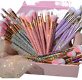 Wholesale Professional Private Label Makeup Brush Set Rhinestone Makeup Brush Set Eye Shadow Opp Bag Synthetic Hair Lipstick Set