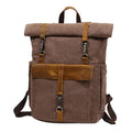 New Waxed Canvas Backpack for Men Retro Double Shoulder Laptop Bag Wear-Resistant Student School Vintage Backpack