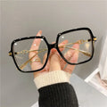 2023 New Fashion 336 Anti Blue Light Blocking Square Eyeglasses Metal Optical Frame Oversized for Men Women Diamond Face Shape