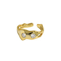 High End Sterling Silver Minimalist 925 Diamond Open Cz Pave Ring
