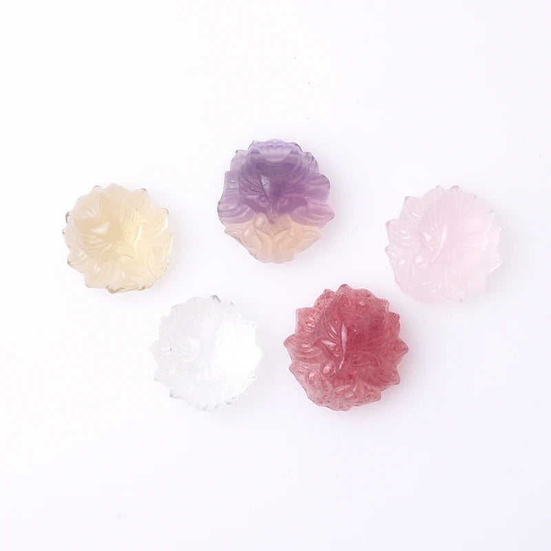 Wholesale Natural Crystal Carvings Nine Tail Fox Pendant Crystal Fox Jewelry