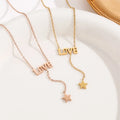 Wholesale New Titanium Steel 18k Gold Plated Dainty Tassel Necklace Choker Love Letter Star Necklace