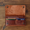Vintage Durable Genuine Leather Long Wallets Passport Holder Luxury Portable Travel Crazy Horse Leather Card Holder Wallet