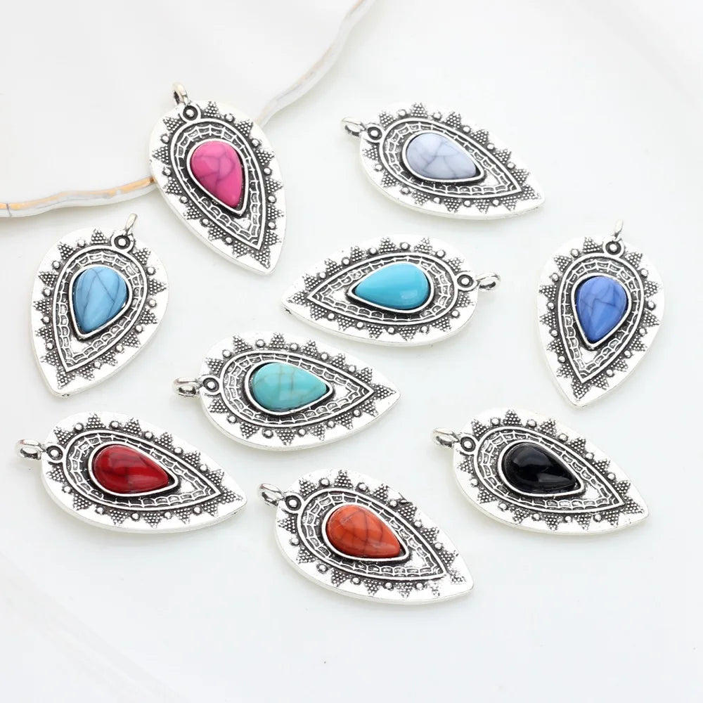 Retro Zinc Alloy & Resin Pendant Charms DIY Handmade Jewelry Making Findings & Components for Unique Custom Creations