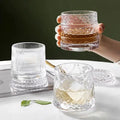 Rotatable Wine Glasses Old Fashioned Whisky Glasses Tumbler Rocks Bar Glass for Drinking Bourbon