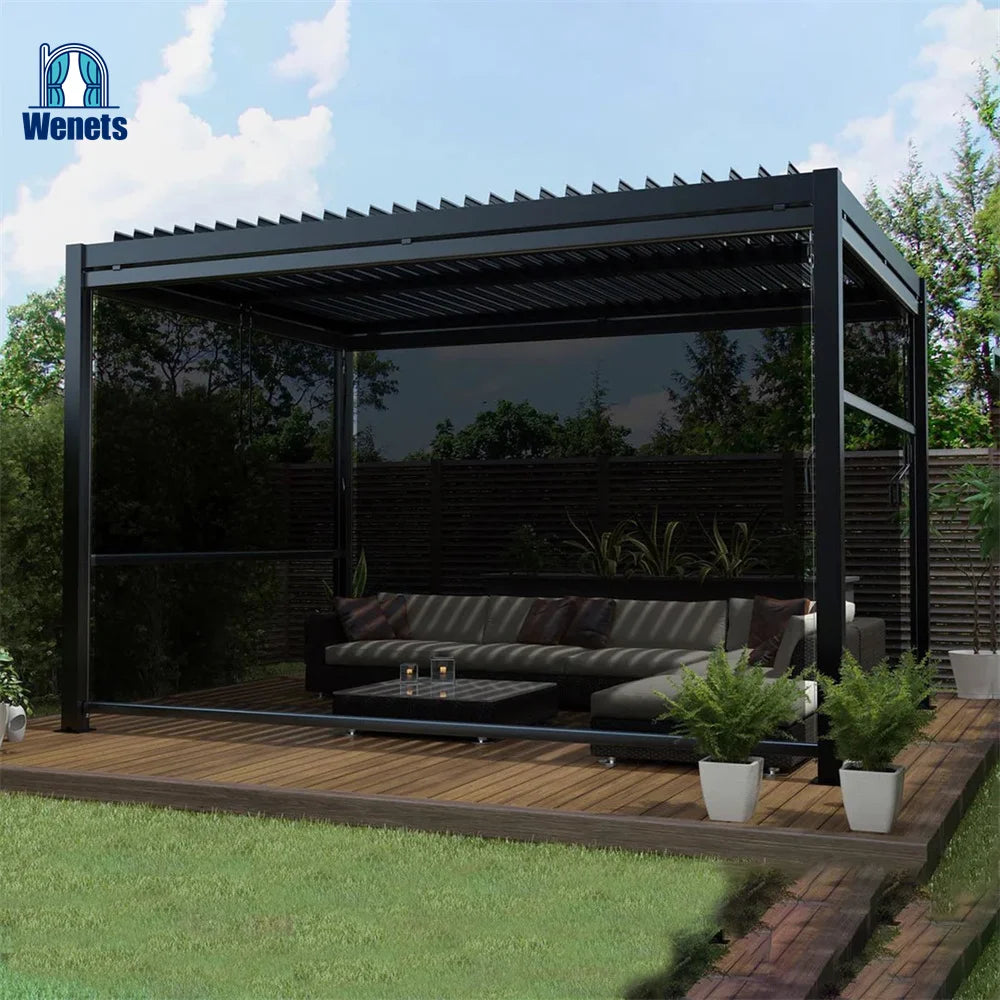 Regular  3x3 4x4 6x4 Motorized Waterproof Outdoor Aluminum Gazebo with Powder Coated Alloy Bioclimatic Sunshade Pergola