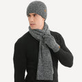 Men's Scarf Hats Gloves Sets Winter Gifts 3 PCS Fleece Lined Beanie Warm Long Scarves for Cold Weather Christmas