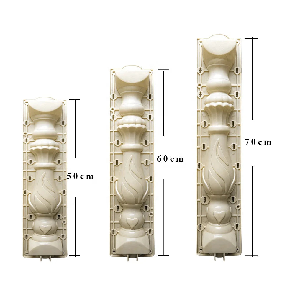 China Plastic Precast Concrete 50 60 70cm Height Fence Baluster Handrail Mold for Prefab Concrete House Fence Railing