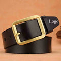 Custom Logo Men's Genuine Leather Pin Buckle Belt Retro Casual Fashion Wide Waist Belt