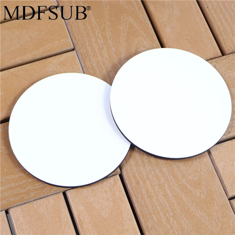 MDFSUB Wooden Sublimation Coasters 95x95mm 4mm Round Blanks Eco-Friendly DIY Printing