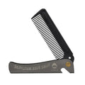 Men's Portable Fine Tooth Salon Flip Comb Hot Sale Stainless Steel Handle Folding Comb Hair Texture Comb Beard Styling