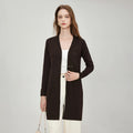 2025 Women's Long-Sleeved Cardigan Coat Soft Skin-Friendly Fabric Medium-Length Knitted Shawl with Casual Collarless Design