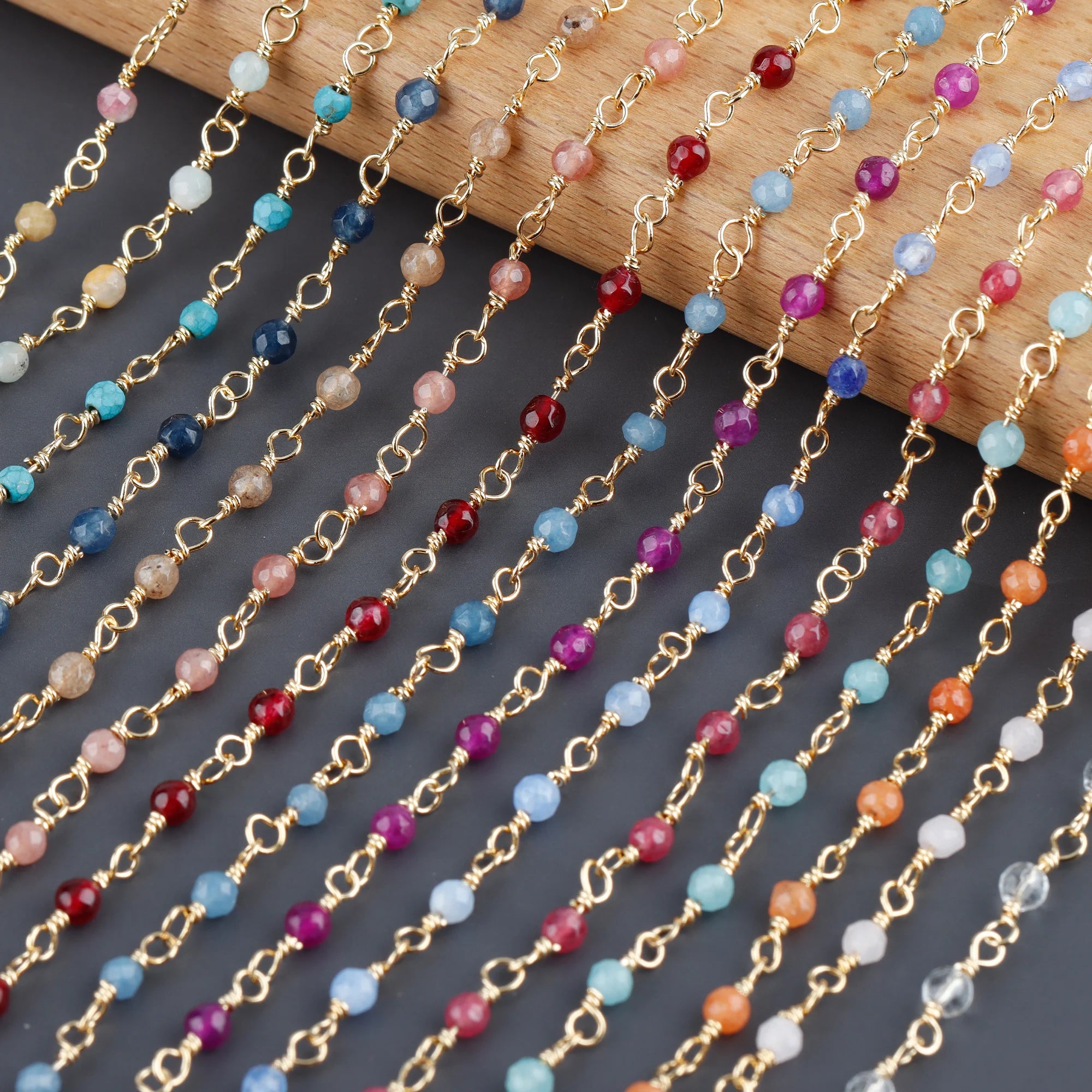 C188   1m/lotWholesale New Style Natural Stone Chain Diy Necklace Women Fashion Jewelry Making Accessories