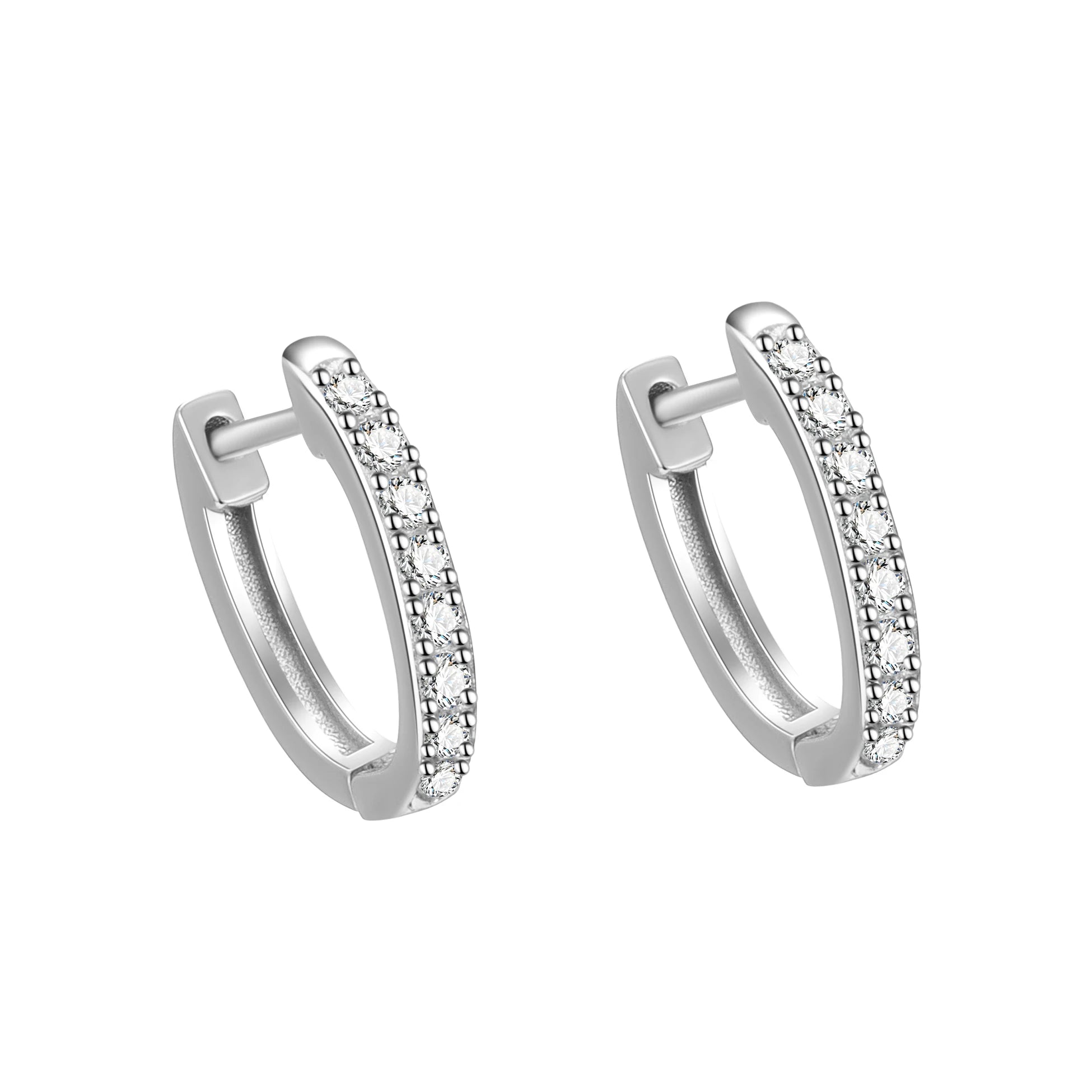 Simple Hoops 925 Sterling Silver Small Cubic Zirconia U Shaped Minimalist Vintage Earrings for Women Fine Jewelry Wholesale