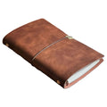 Custom Logo Rustic Vintage Large Leather Bound Agenda Journal A5/A6/B5 Size PU Spiral Cover Gift Notebook Travel Diary Writing