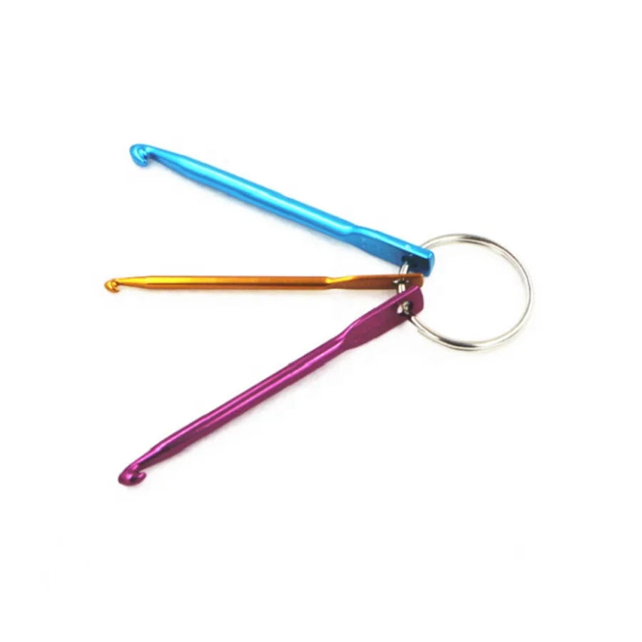 Wholesale 3 Pcs Keychain Crochet Hook Set Aluminum Knitting Needles Set