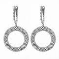 Sweet Dangle Circle Doughnut 925 Silver Sterling Diamond Earrings 5a Zircon Drop 18k Gold Plated Hoop Huggie Earrings Women Gift