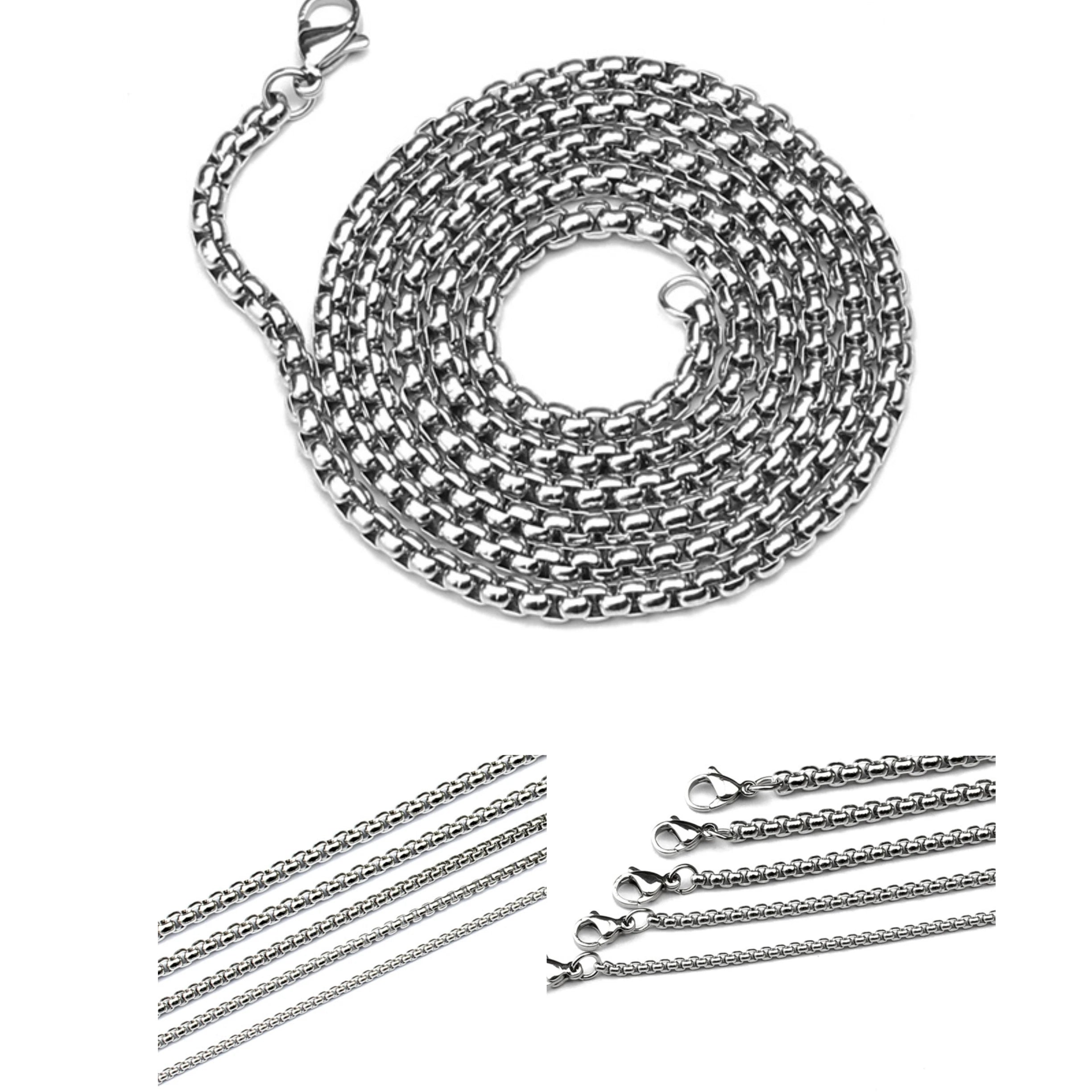 Wholesale 2023 Fashion Jewelry Women Custom Venetian Pearl Link Chain Box Chain Diamond Titanium Low Price Accessories Necklace