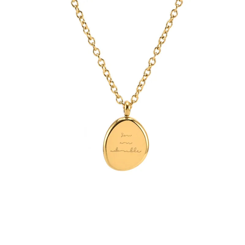 Custom 18K Gold Plated Stainless Steel Drop Shape Charm Necklaces for Women Trendy Fashion Jewelry for Wedding or Gift