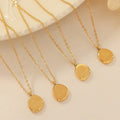 Fashion Geometry Irregular Oval Letter Pendant Necklace Light Luxury Waterproof Stainless Steel Necklace Women Fashion Jewelry