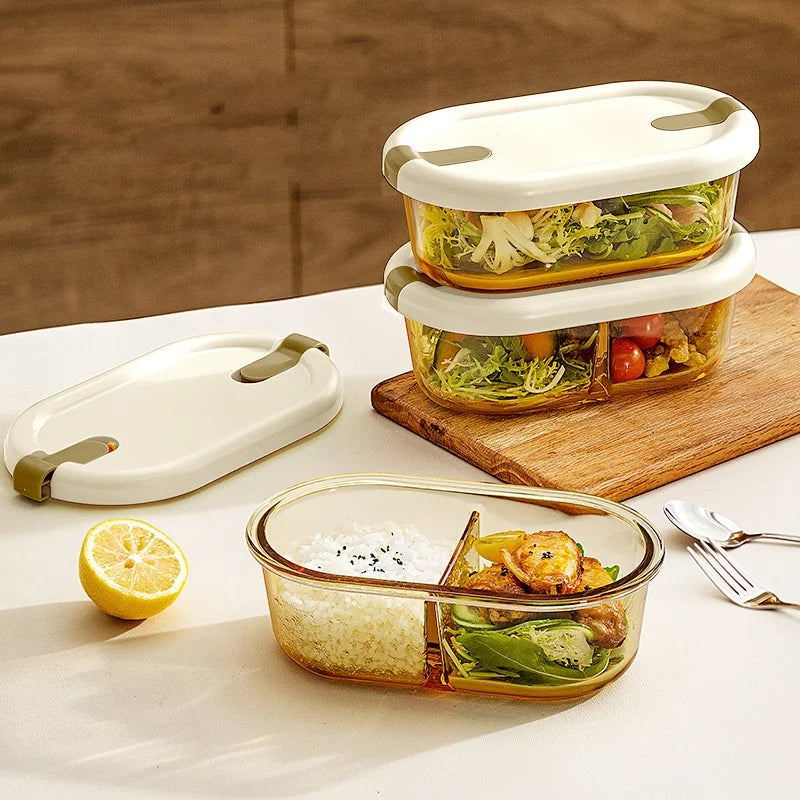 OWNSWING Kitchen Storage Glass Container with Lid Microwave and Dishwasher Safe Lunch Box BPA-FREE Lunch Box for Kids