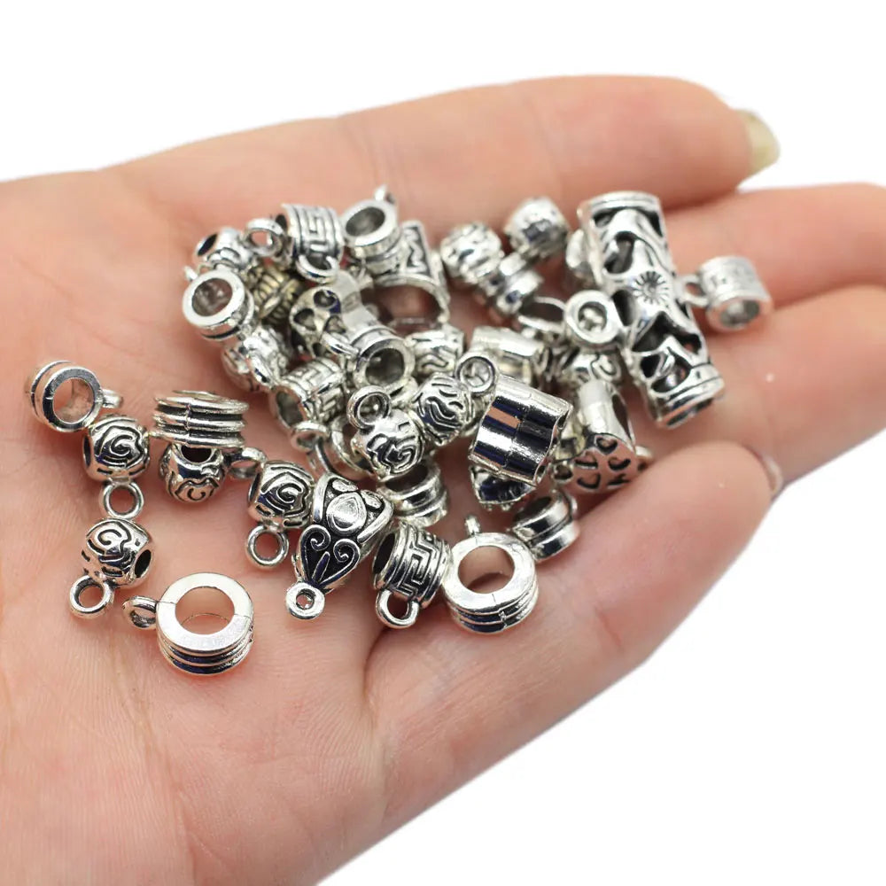 Zinc Alloy Connector Charm Bail Ancient Silvery Color Dangle Charms Fit for Bracelet European Style Jewelry Findings