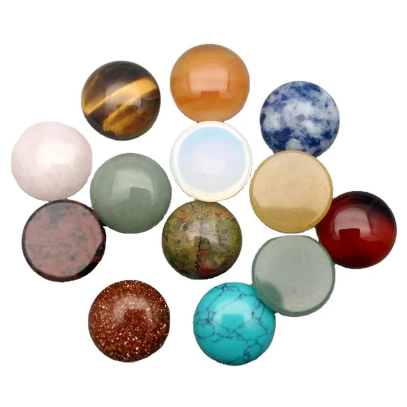 HZ Round Gemstone for Jewelry Making 14mm Cabochon Gemstone for Jewelry Crafts