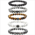 Fashion 8mm Natural Volcanic Stone tiger Eye Bracelet Charm China Black Magnetic Beads Bracelets Jewelry