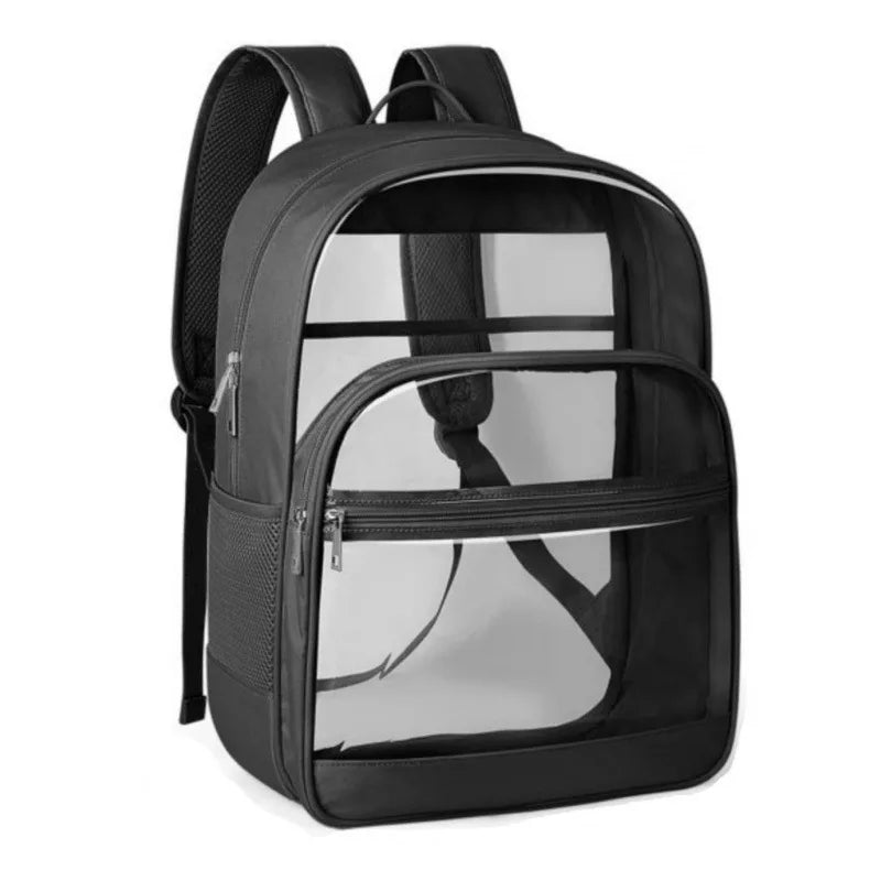 Heavy Duty Transparent Book Bags Clear Double Shoulder Vinyl Pvc School Sports Travel Bag
