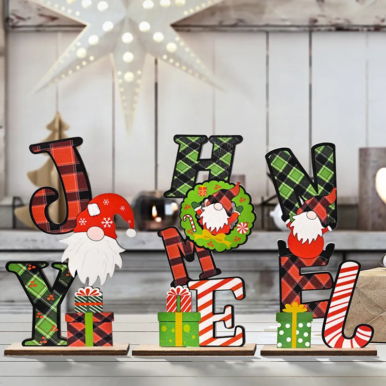 Factory Price Christmas Wooden Table Ornament Merry Christmas Decoration for Home Decor Xmas Gifts New Year's Decor 2022