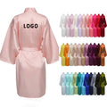 Luxury Elegant Satin Silk Robe for Women Spring Summer Bride Wedding Party Night Sleepwear Morning Kimono Dress