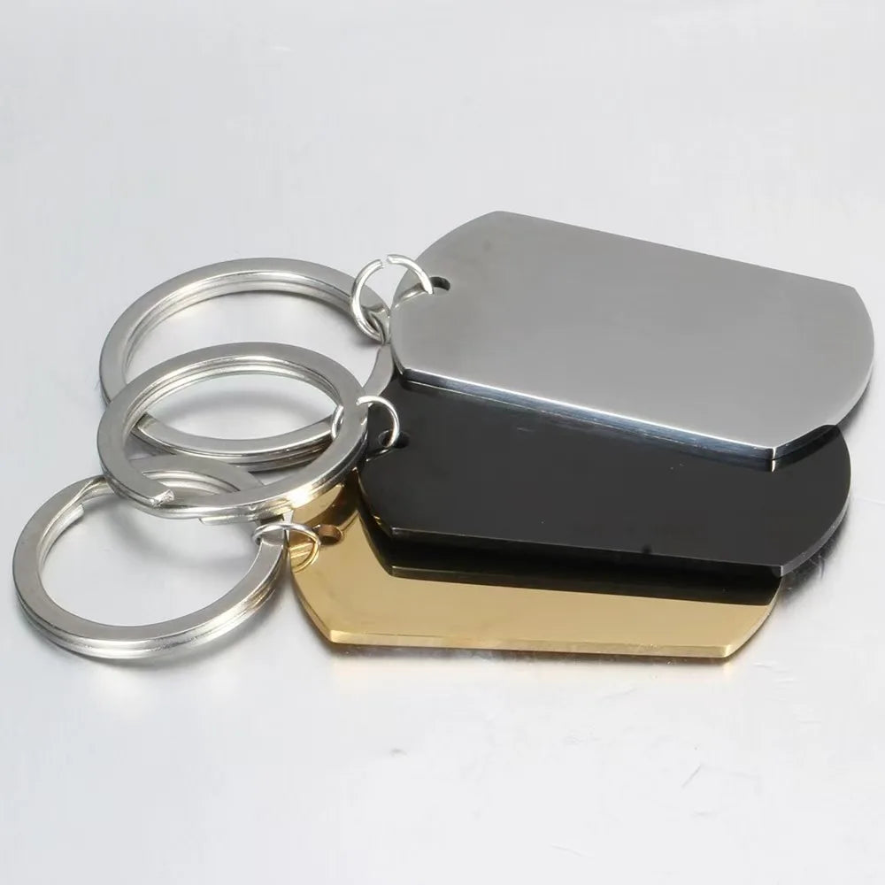 Lettering Diy Keyring Laser Engraving LOGO Wholesale Stainless Steel Smooth Keychain